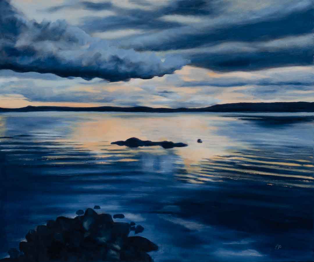 Aurinko laskee (2023), 40x50 cm, 250 €