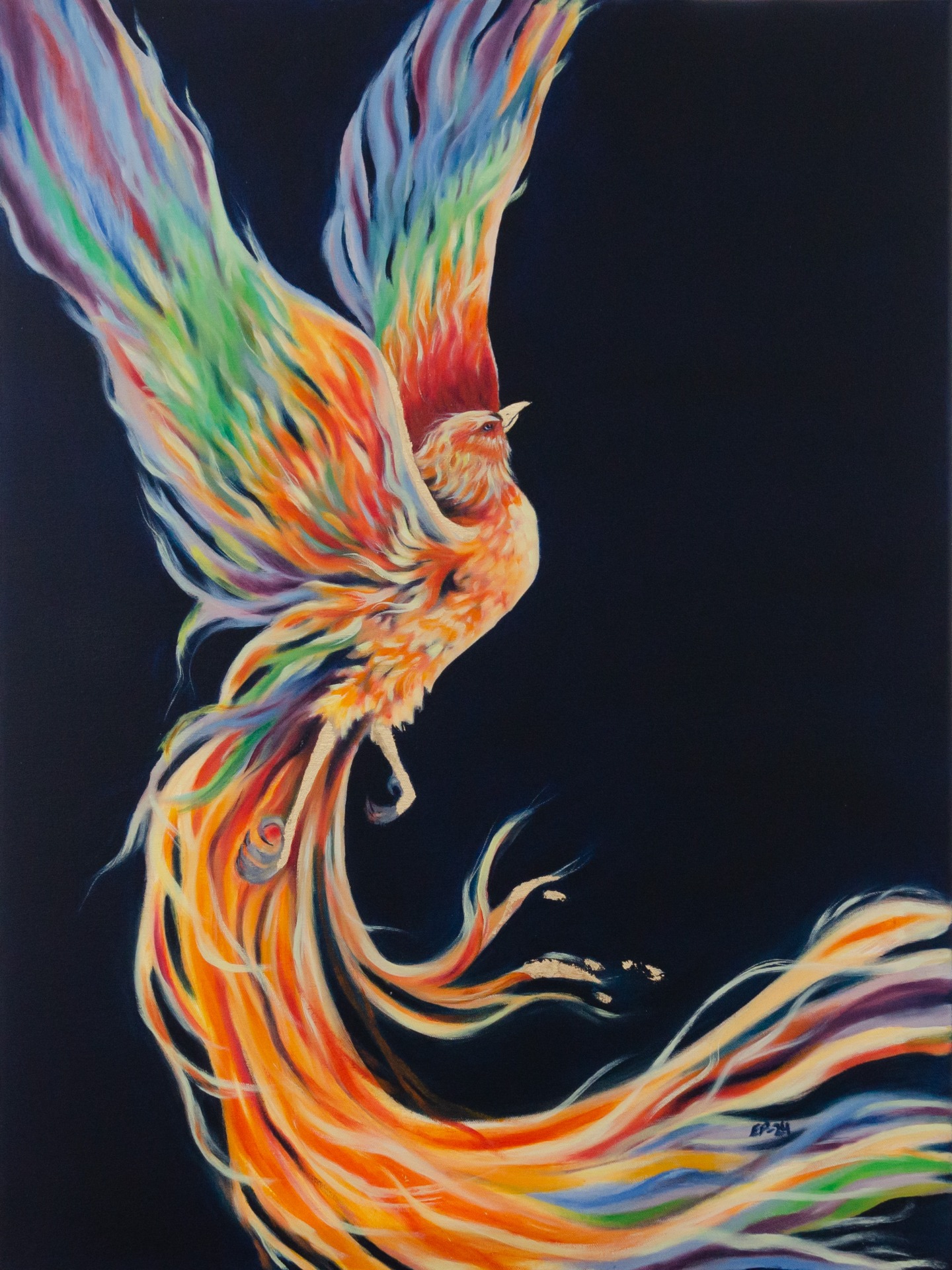 Fenixin nousu (2024), 60x80 cm,tilausteos